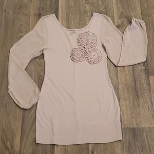 Long Sleeve Cream Mini Dress by BUI.YAH.KAH